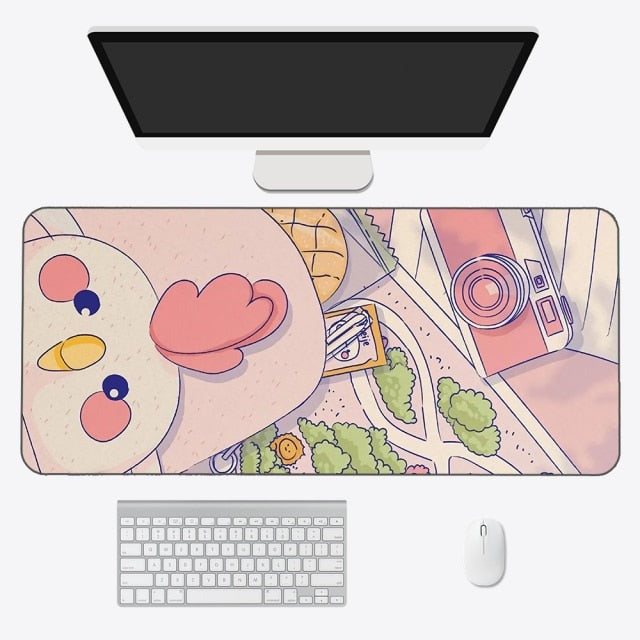 Kawaii Anime Aesthetics Large Mouse Pad-Enchanted peach