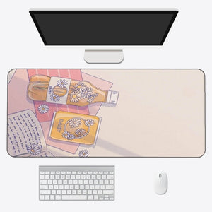 Kawaii Anime Aesthetics Large Mouse Pad-Enchanted peach