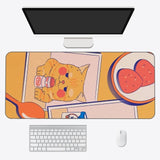 Kawaii Anime Aesthetics Large Mouse Pad-Enchanted peach