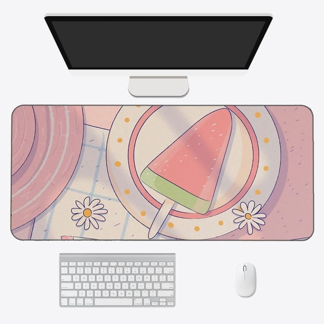 Kawaii Anime Aesthetics Large Mouse Pad-Enchanted peach