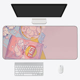 Kawaii Anime Aesthetics Large Mouse Pad-Enchanted peach