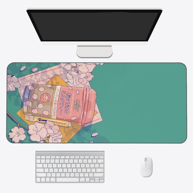 Kawaii Anime Aesthetics Large Mouse Pad-Enchanted peach