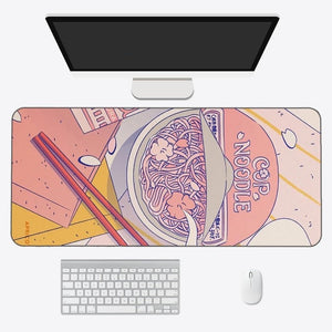 Kawaii Anime Aesthetics Large Mouse Pad-Enchanted peach