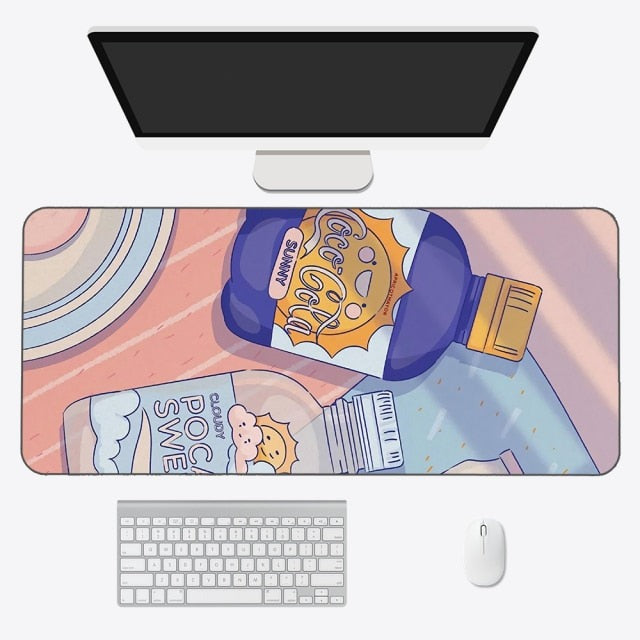 Kawaii Anime Aesthetics Large Mouse Pad-Enchanted peach