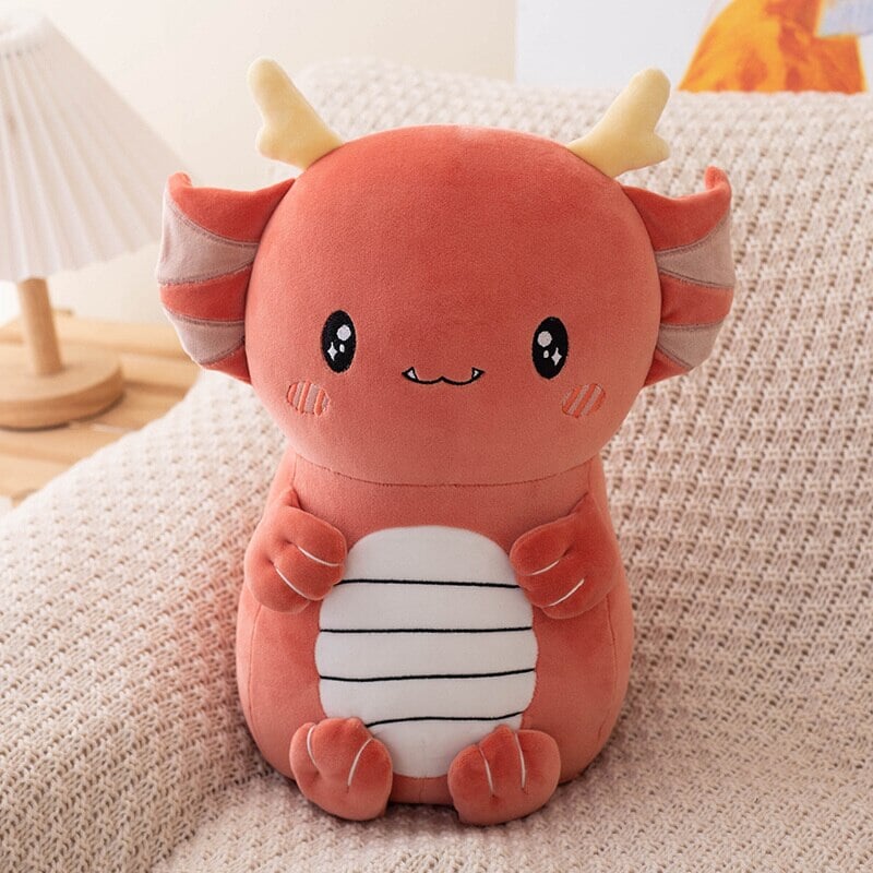 Kawaii Axolotl Dragon Plush-Enchanted peach