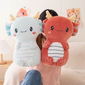 Kawaii Axolotl Dragon Plush-Enchanted peach