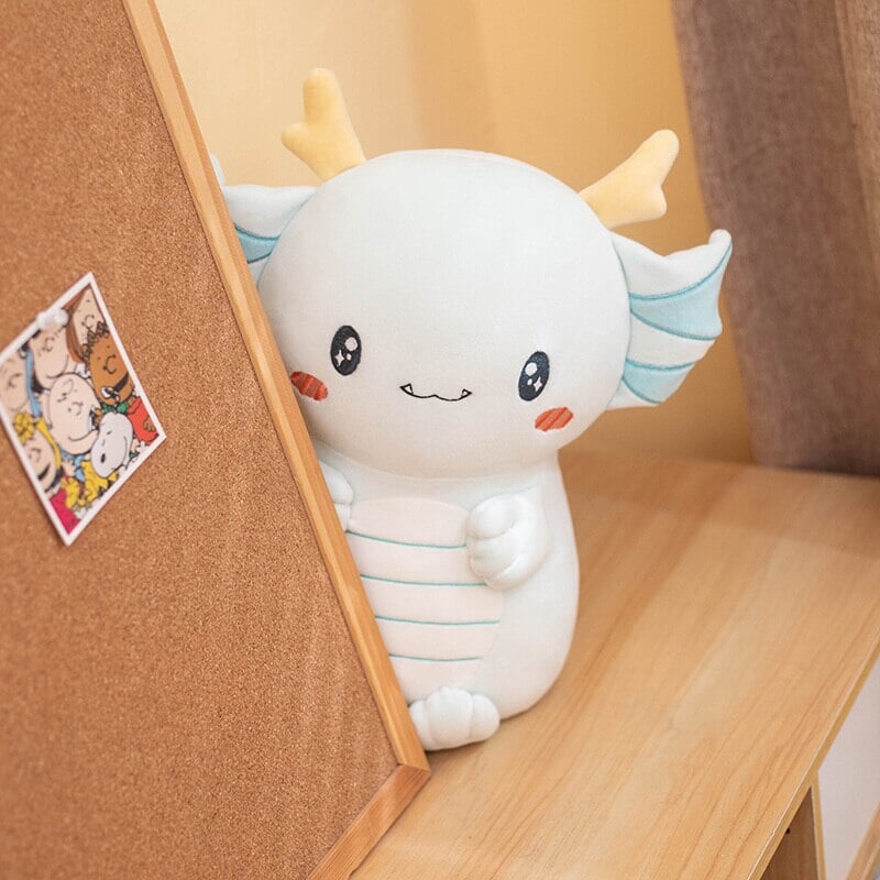 Kawaii Axolotl Dragon Plush-Enchanted peach