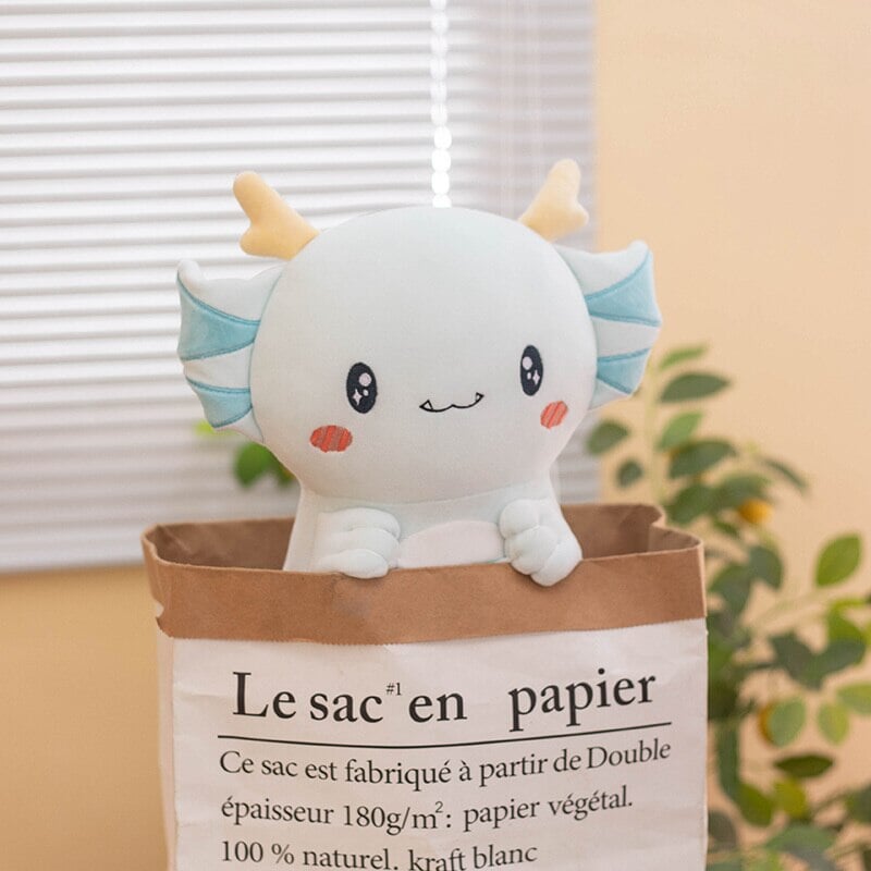 Kawaii Axolotl Dragon Plush-Enchanted peach