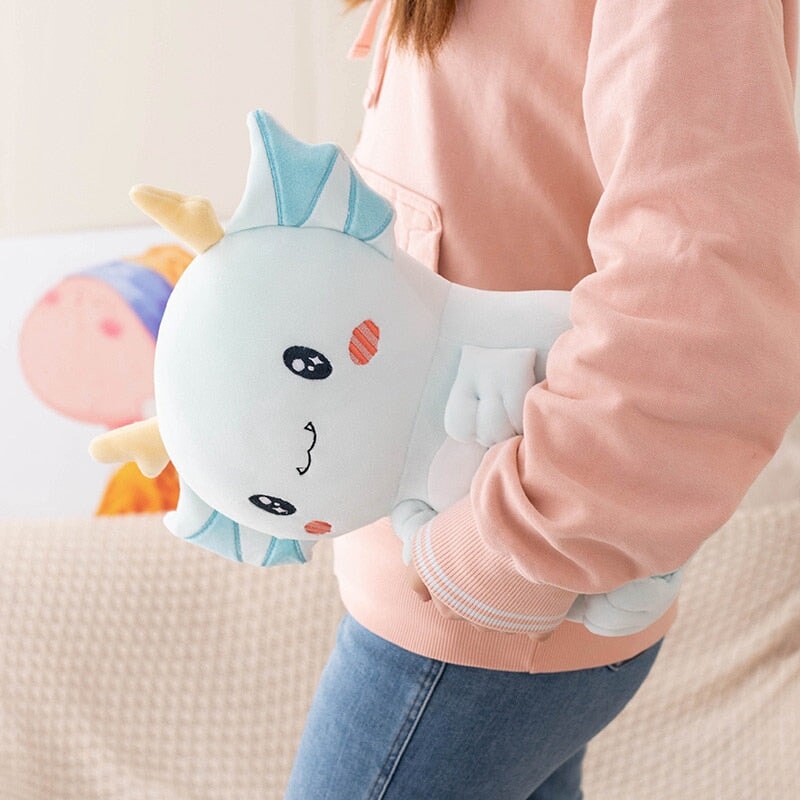 Kawaii Axolotl Dragon Plush-Enchanted peach