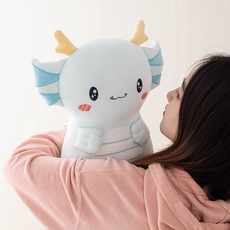 Kawaii Axolotl Dragon Plush-Enchanted peach