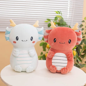 Kawaii Axolotl Dragon Plush-Enchanted peach