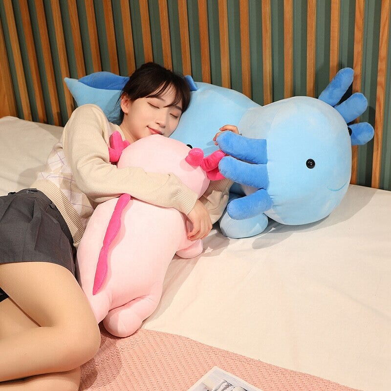 Kawaii Axolotl Salamander Plushie Family-Enchanted peach