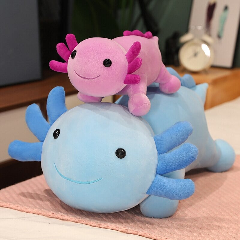 Kawaii Axolotl Salamander Plushie Family-Enchanted peach