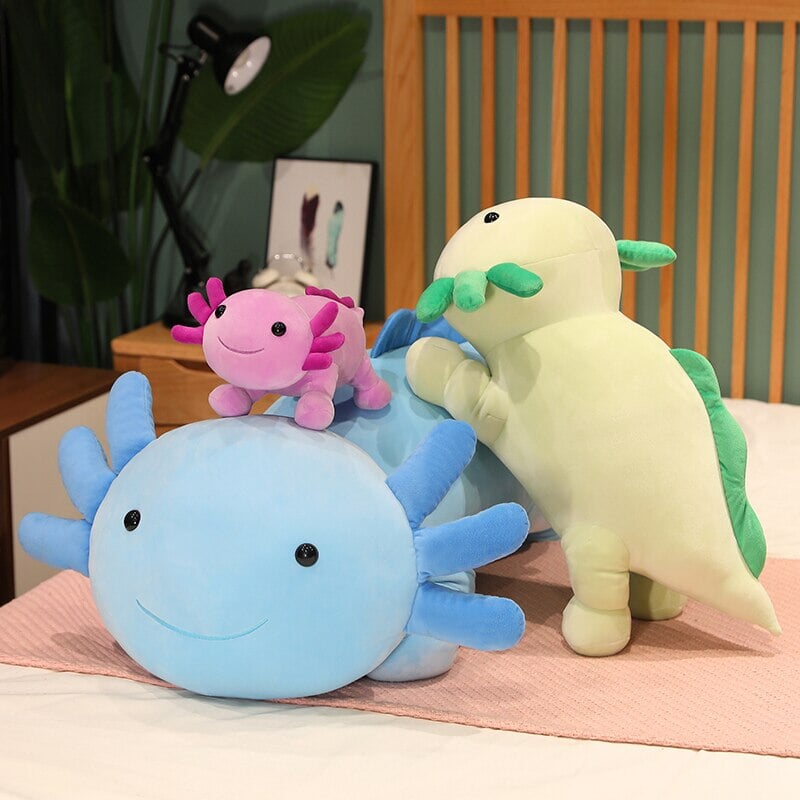 Kawaii Axolotl Salamander Plushie Family-Enchanted peach