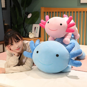 Kawaii Axolotl Salamander Plushie Family-Enchanted peach