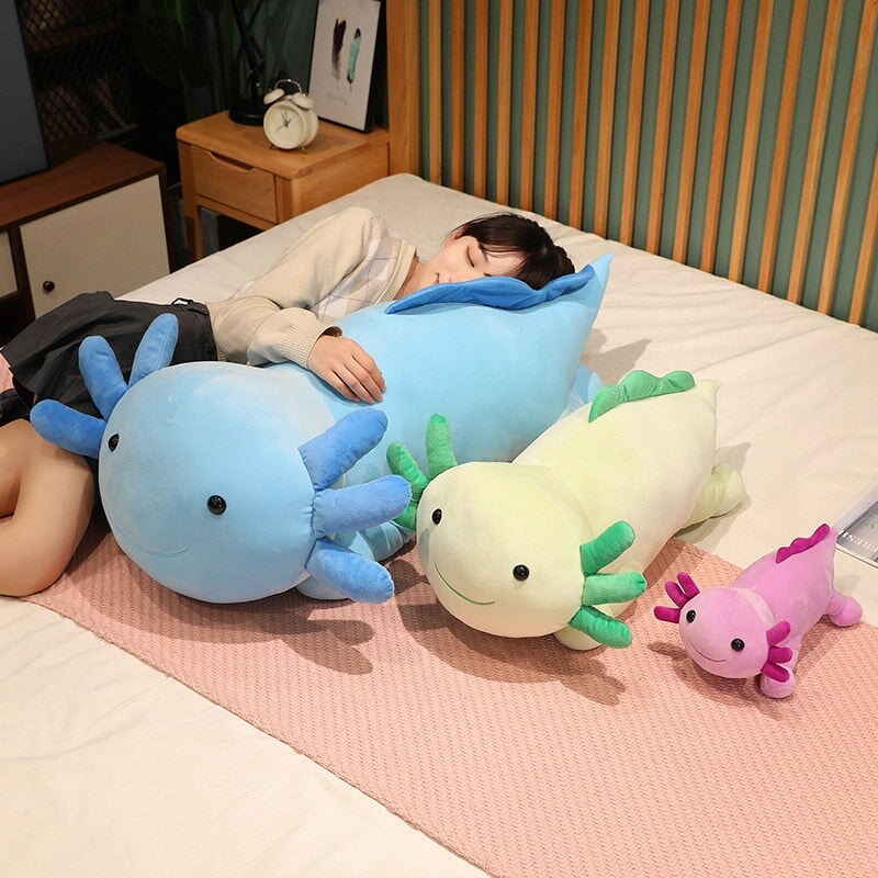 Kawaii Axolotl Salamander Plushie Family-Enchanted peach