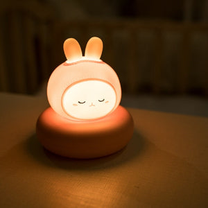 Kawaii Bear Bunny Duck Cat LED Night Light-Enchanted peach