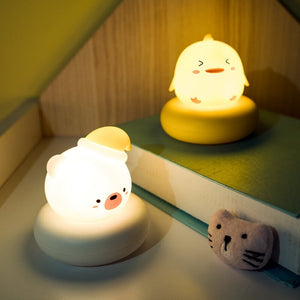 Kawaii Bear Bunny Duck Cat LED Night Light-Enchanted peach