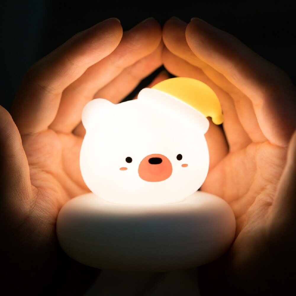 Kawaii Bear Bunny Duck Cat LED Night Light-Enchanted peach