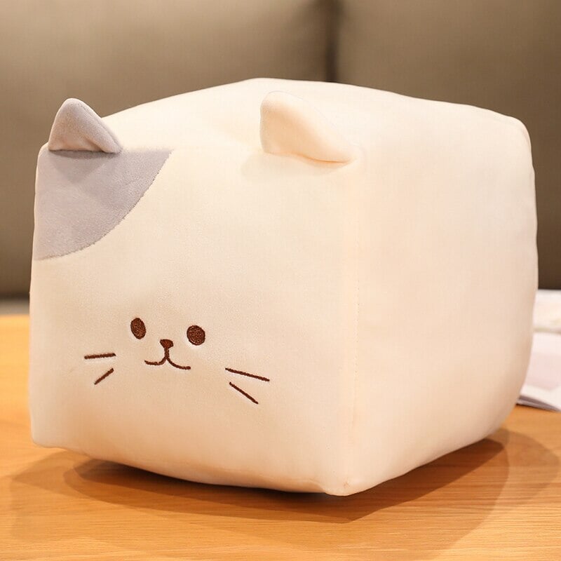 Kawaii Black White Cube Cat Plushies-Enchanted peach