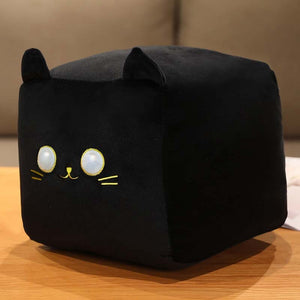 Kawaii Black White Cube Cat Plushies-Enchanted peach