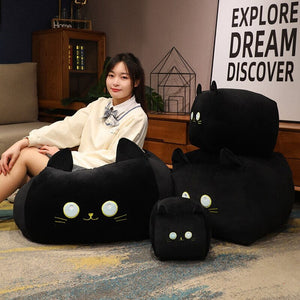 Kawaii Black White Cube Cat Plushies-Enchanted peach