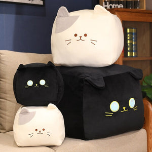 Kawaii Black White Cube Cat Plushies-Enchanted peach