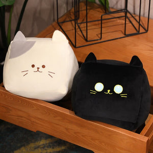 Kawaii Black White Cube Cat Plushies-Enchanted peach