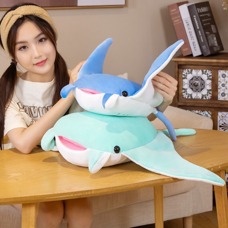 Kawaii Blue Mobula Devil Sting Ray Plushies-Enchanted peach