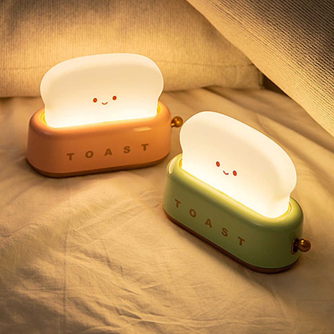 Kawaii Bread Toaster Machine LED Night Light-Enchanted peach