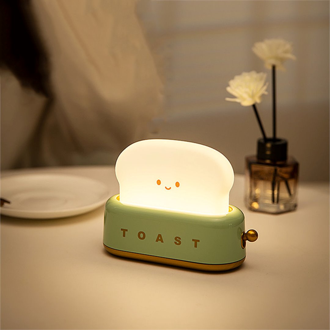 Kawaii Bread Toaster Machine LED Night Light-Enchanted peach