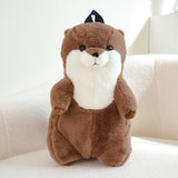 Kawaii Brown Otter Backpack Plushie-Enchanted peach