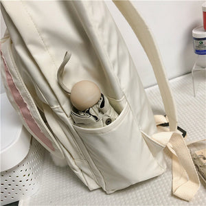 Kawaii Bunny Ears Backpack Bag-Enchanted peach