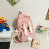 Kawaii Bunny Ears Backpack Bag-Enchanted peach