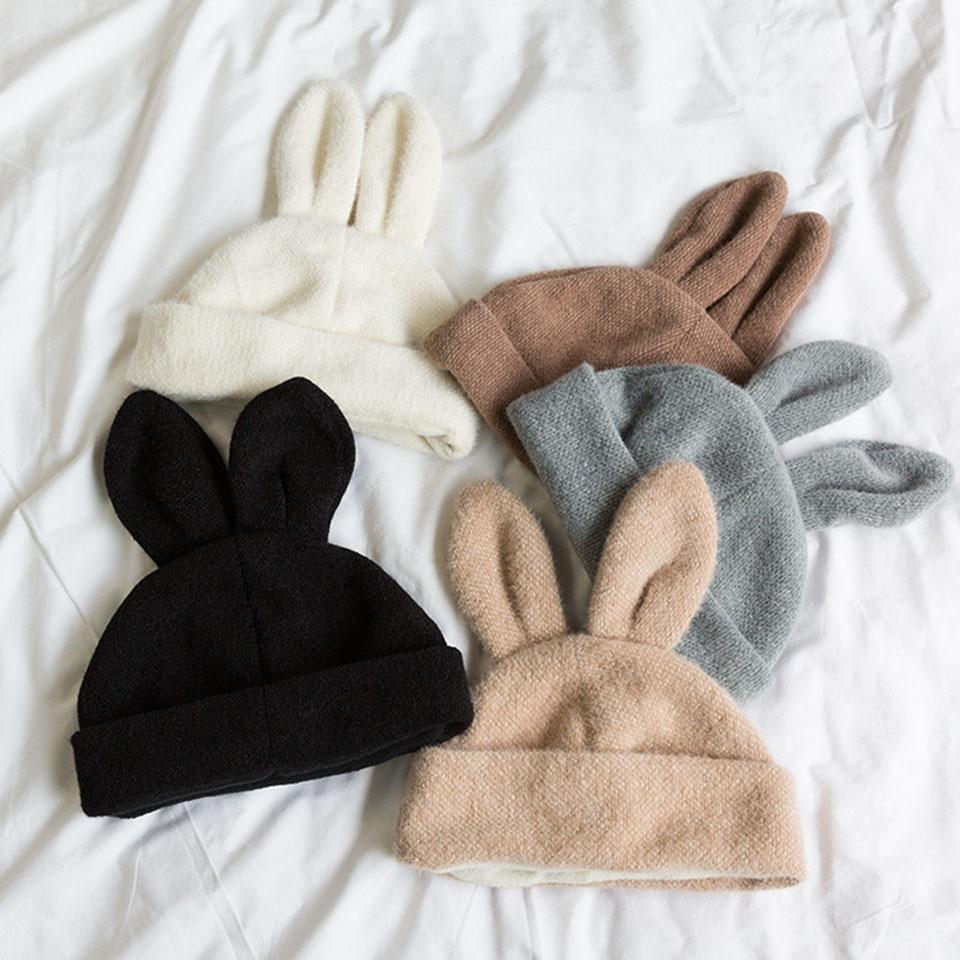 Kawaii Bunny Ears Beanie Hat-Enchanted peach