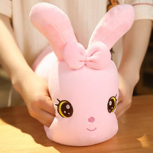 Kawaii Bunny Long Pillow Plushie-Enchanted peach