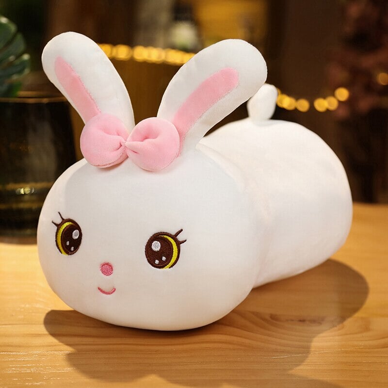 Kawaii Bunny Long Pillow Plushie-Enchanted peach