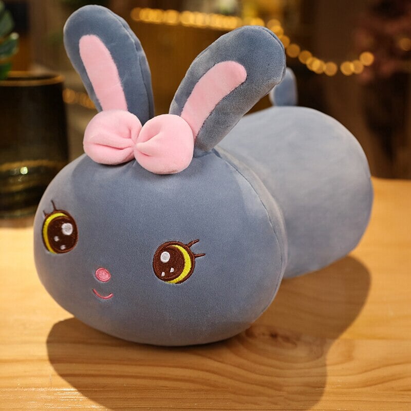 Kawaii Bunny Long Pillow Plushie-Enchanted peach