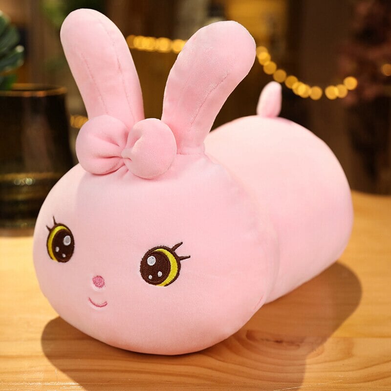 Kawaii Bunny Long Pillow Plushie-Enchanted peach