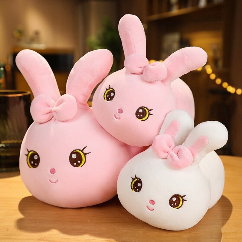 Kawaii Bunny Long Pillow Plushie-Enchanted peach