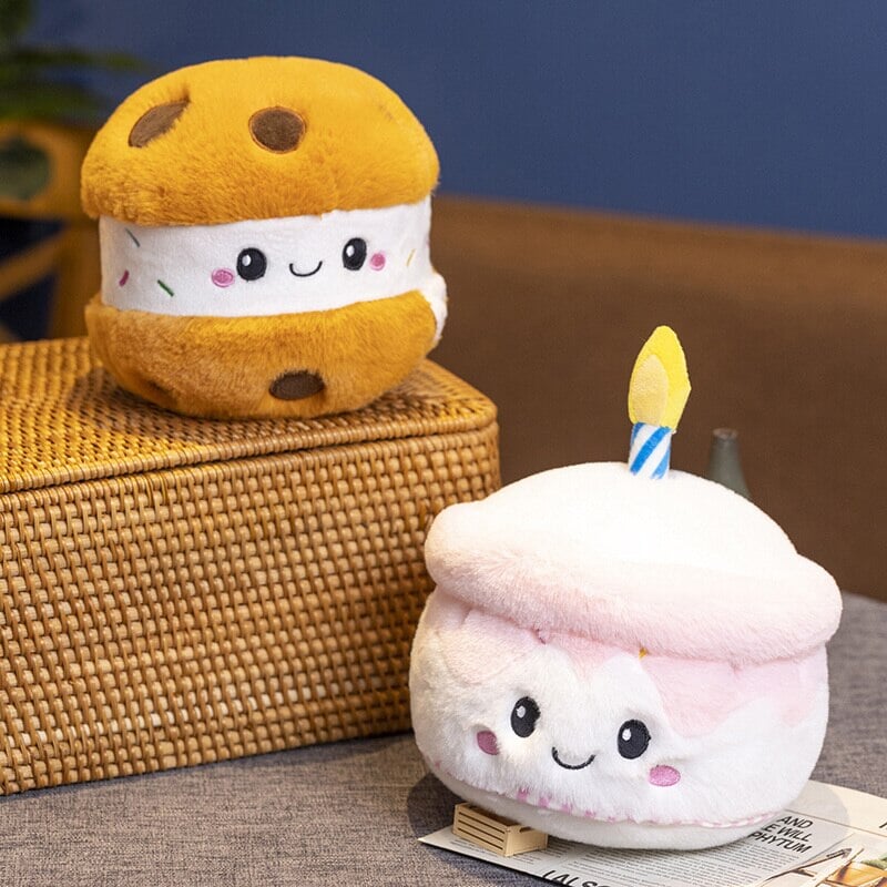 Kawaii Cake Plushie Strawberry Fruit Muffin Bakery Plushies-Enchanted peach