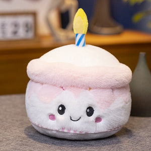 Kawaii Cake Plushie Strawberry Fruit Muffin Bakery Plushies-Enchanted peach