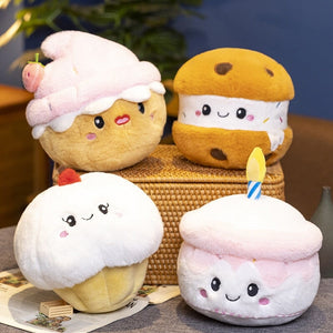 Kawaii Cake Plushie Strawberry Fruit Muffin Bakery Plushies-Enchanted peach