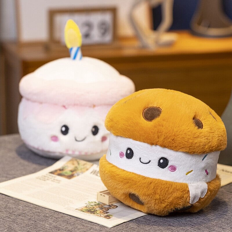 Kawaii Cake Plushie Strawberry Fruit Muffin Bakery Plushies-Enchanted peach