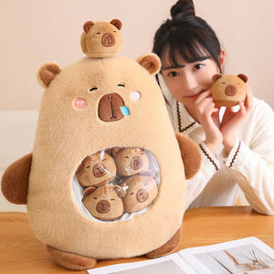 Kawaii Capybara Candy Bag Plushie-Enchanted peach