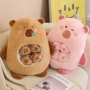 Kawaii Capybara Candy Bag Plushie-Enchanted peach