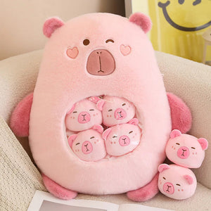 Kawaii Capybara Candy Bag Plushie-Enchanted peach