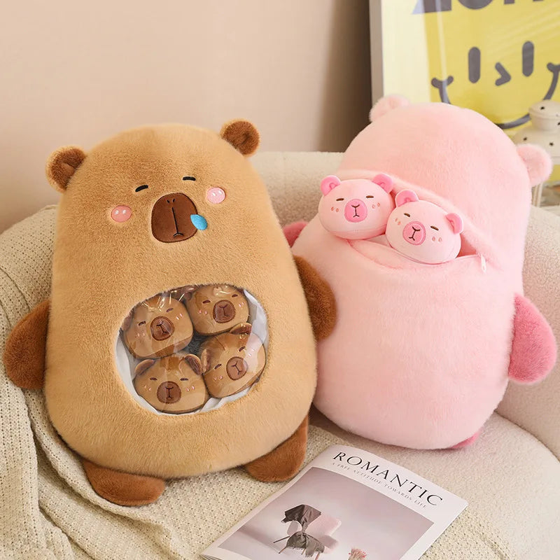 Kawaii Capybara Candy Bag Plushie-Enchanted peach