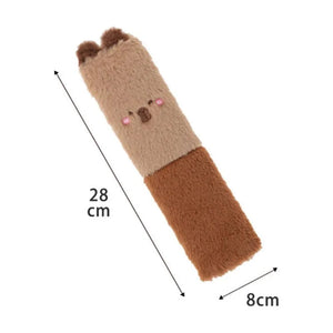 Kawaii Capybara Plush Car Seat Belt Cover Shoulder Strap Accessory-Enchanted peach