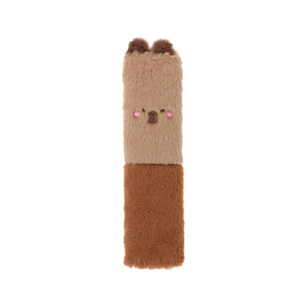 Kawaii Capybara Plush Car Seat Belt Cover Shoulder Strap Accessory-Enchanted peach